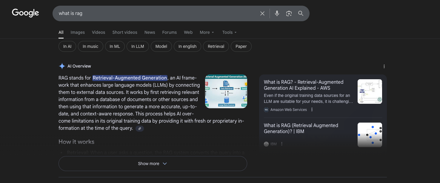google AI Overview RAG