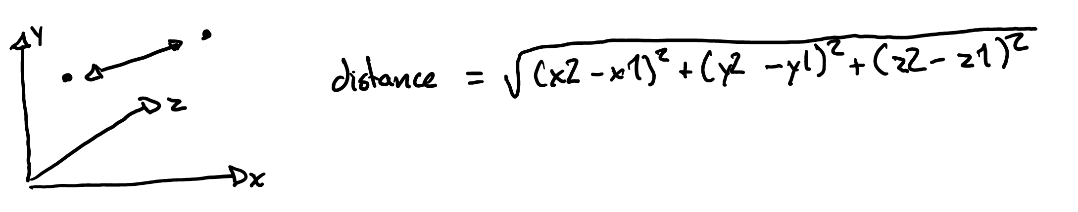 distance between two 3d points