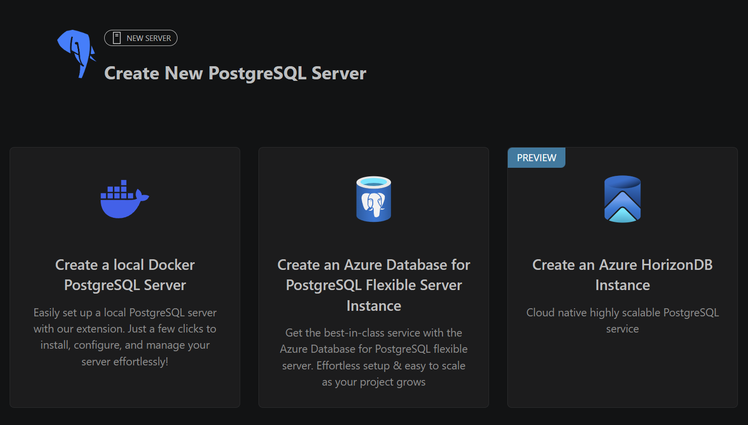 Create a PostgreSQL server connection