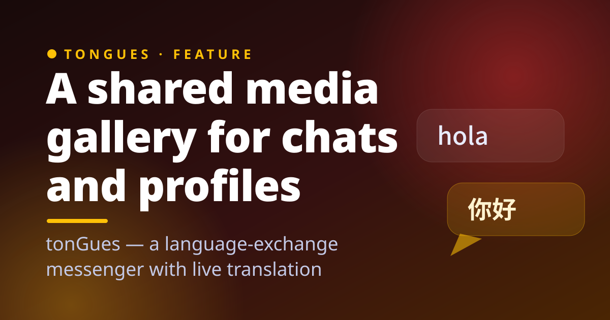 A shared media gallery for chats and profiles