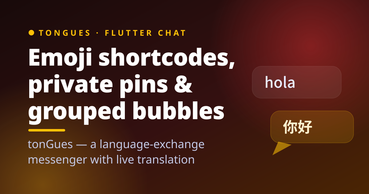 Inline emoji shortcodes, private pins, and grouped bubbles
