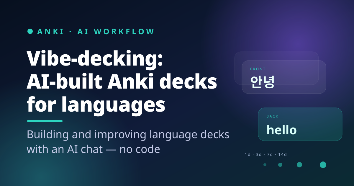 Vibe-decking: how I use AI to build Anki decks for languages