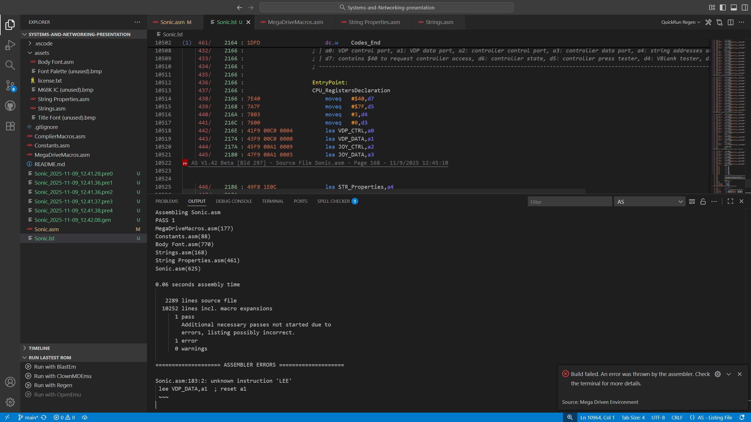 Building with errors