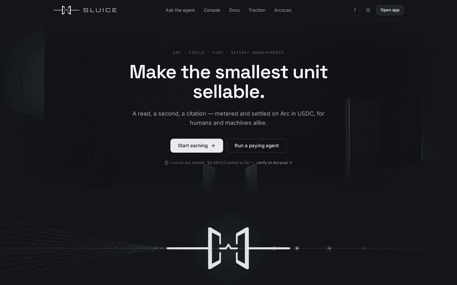 The landing — a living meter drawn from real receipts