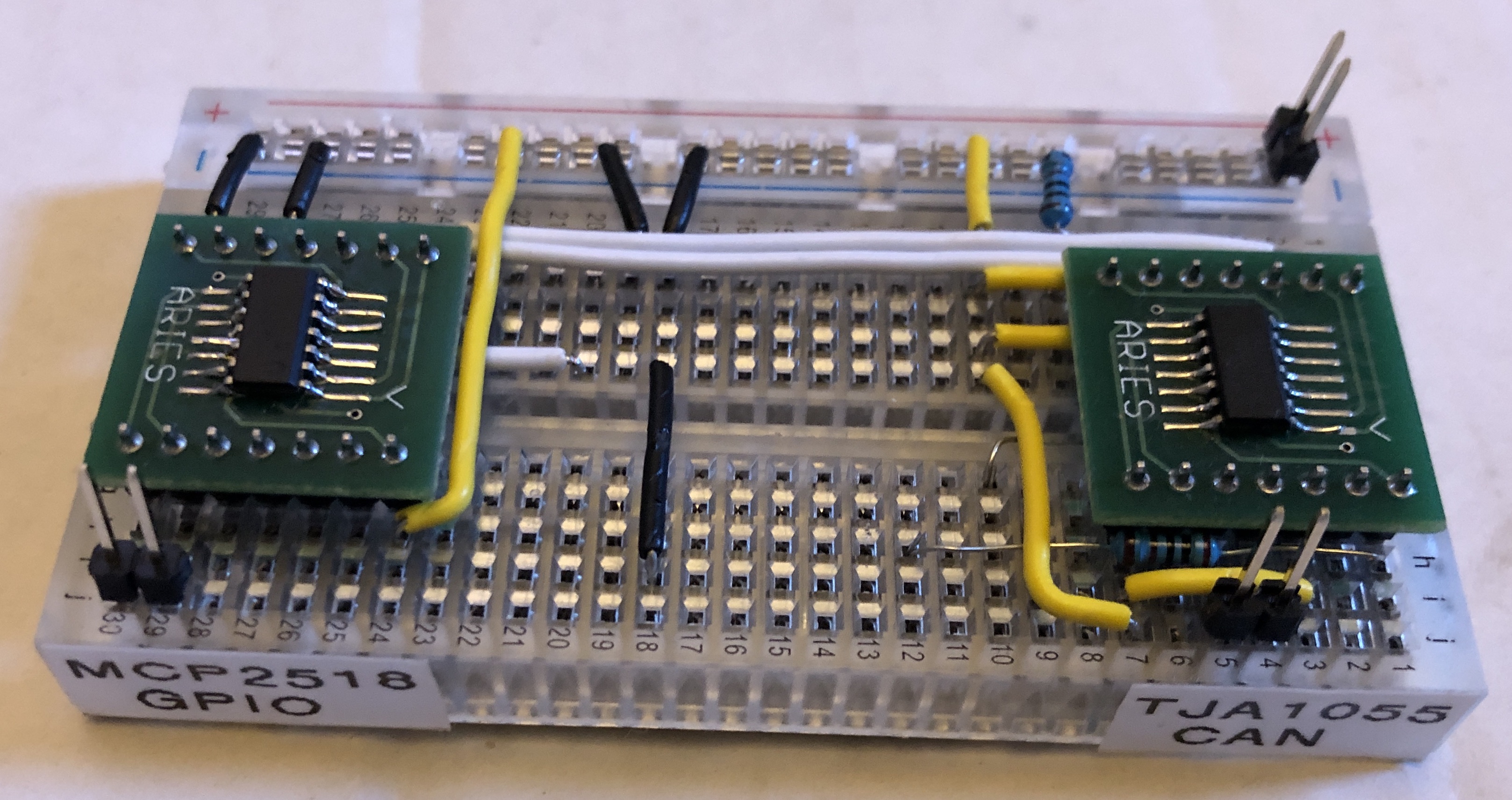 CAN-bus wiring on bread board