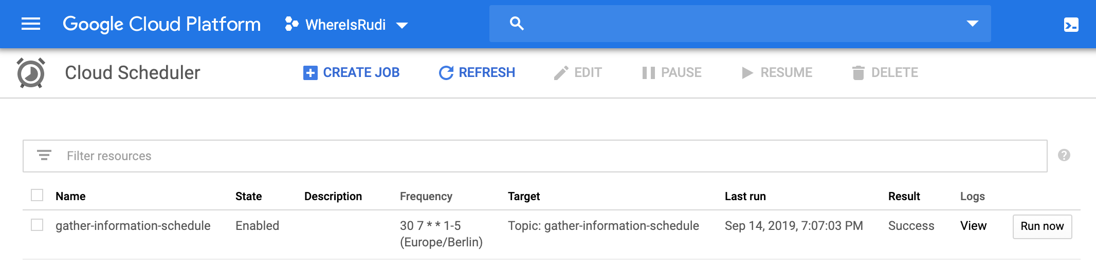 Google Cloud Scheduler