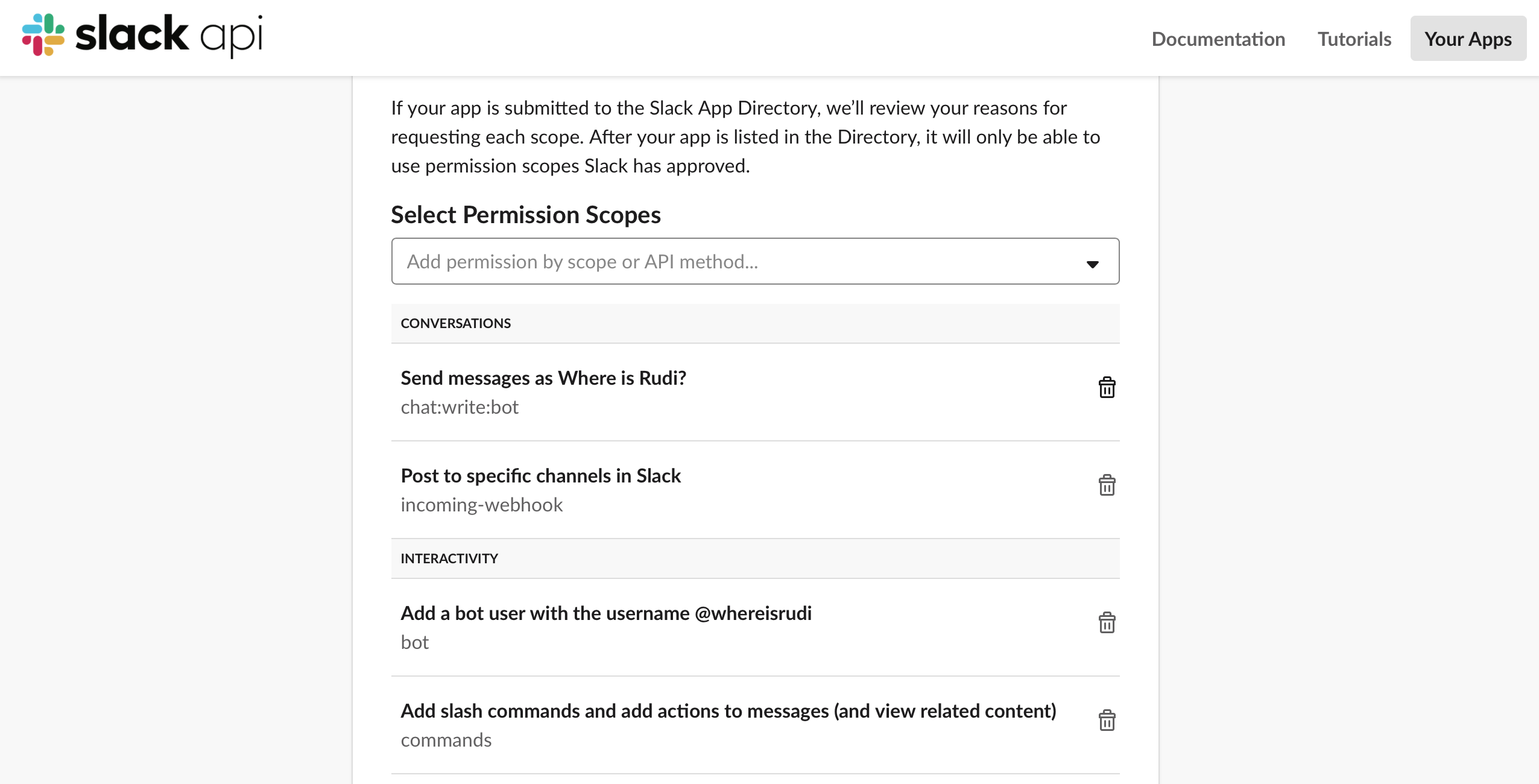 Slack API Permissions