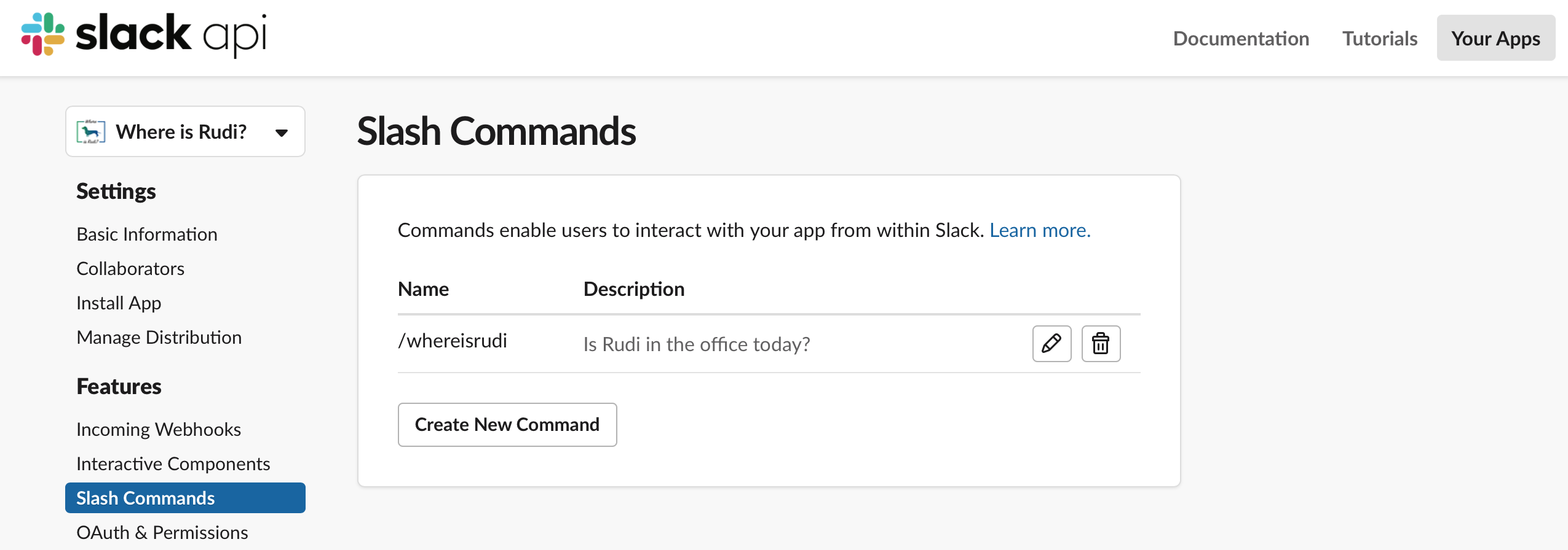 Slack API Slash Commands 1