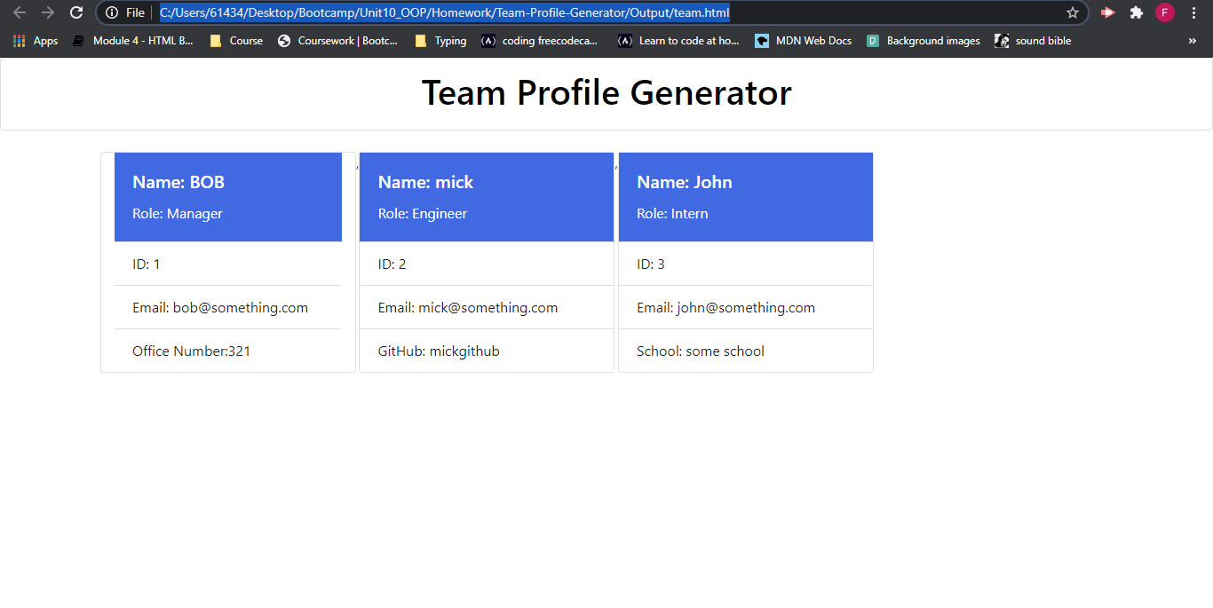 GitHub - FraserClarke/Team-Profile-Generator: Node command line ...