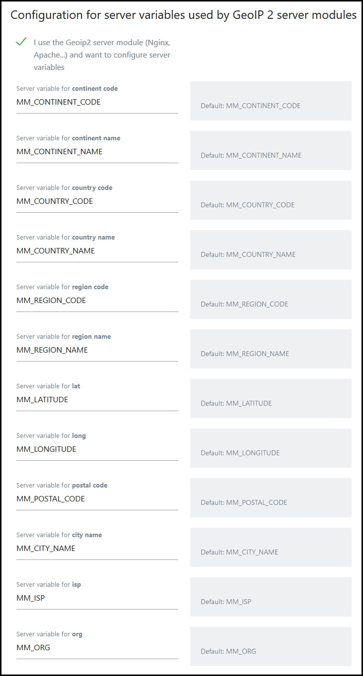 GeoIP 2 server module