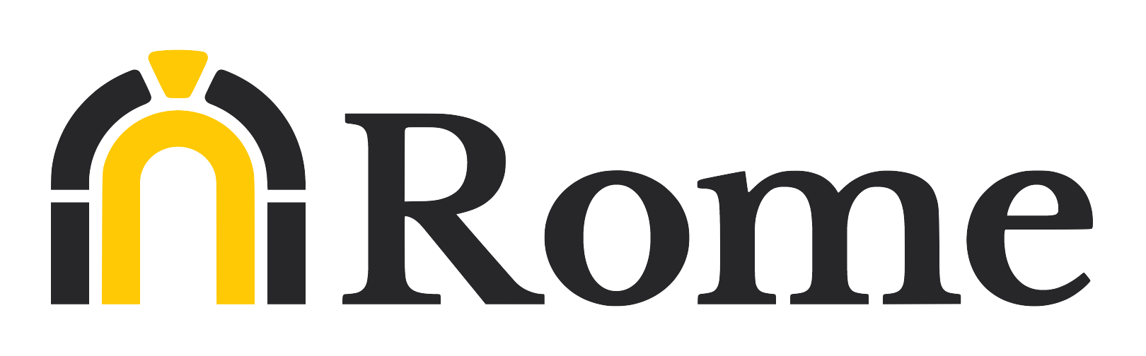 Rome's logo depicting an ancient Roman arch with the word Rome to its side