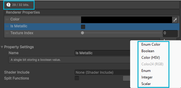 Cannot add more properties.
