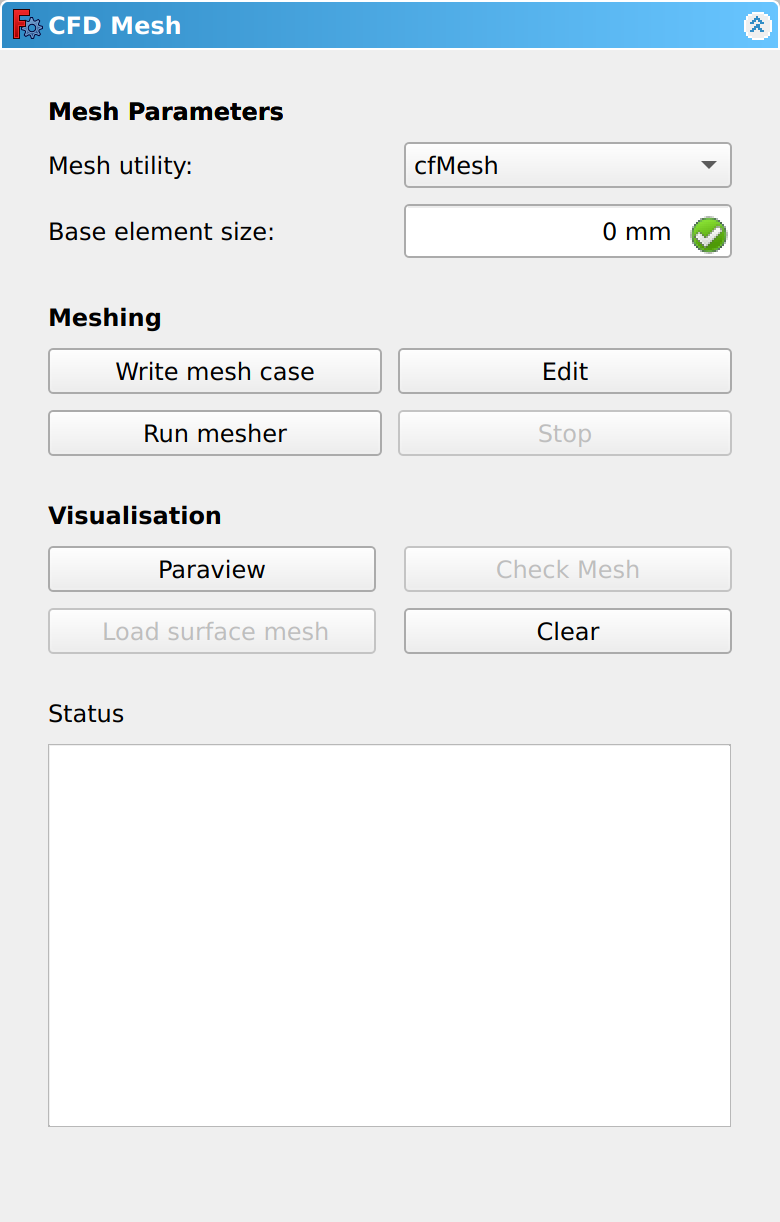 CfdOF CFD Mesh Dialog Panel