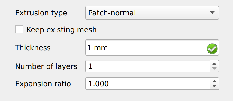 CfdOF Mesh Refinement Extrusion Dialogue Panel Patch Normal