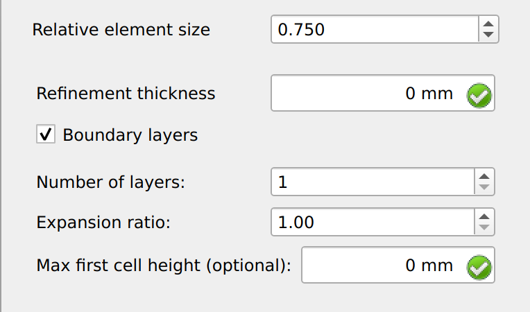 CfdOF Mesh Refinement Surface Dialogue Panel Boundary Layers