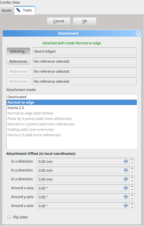 centre\|Normal to edge Attachment