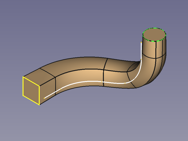 Curvy transition object