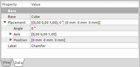 Part Chamfer Properties