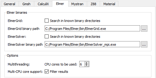 Elmer Tab in FEM Preferences