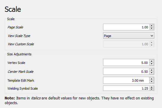 Scale preferences