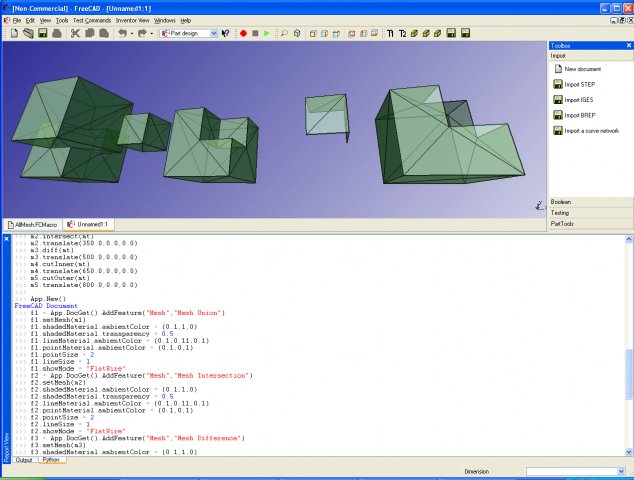 Early FreeCAD, version unknown.