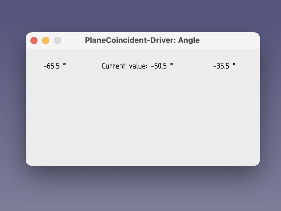 A dialog window displaying start value, current Value, and end value