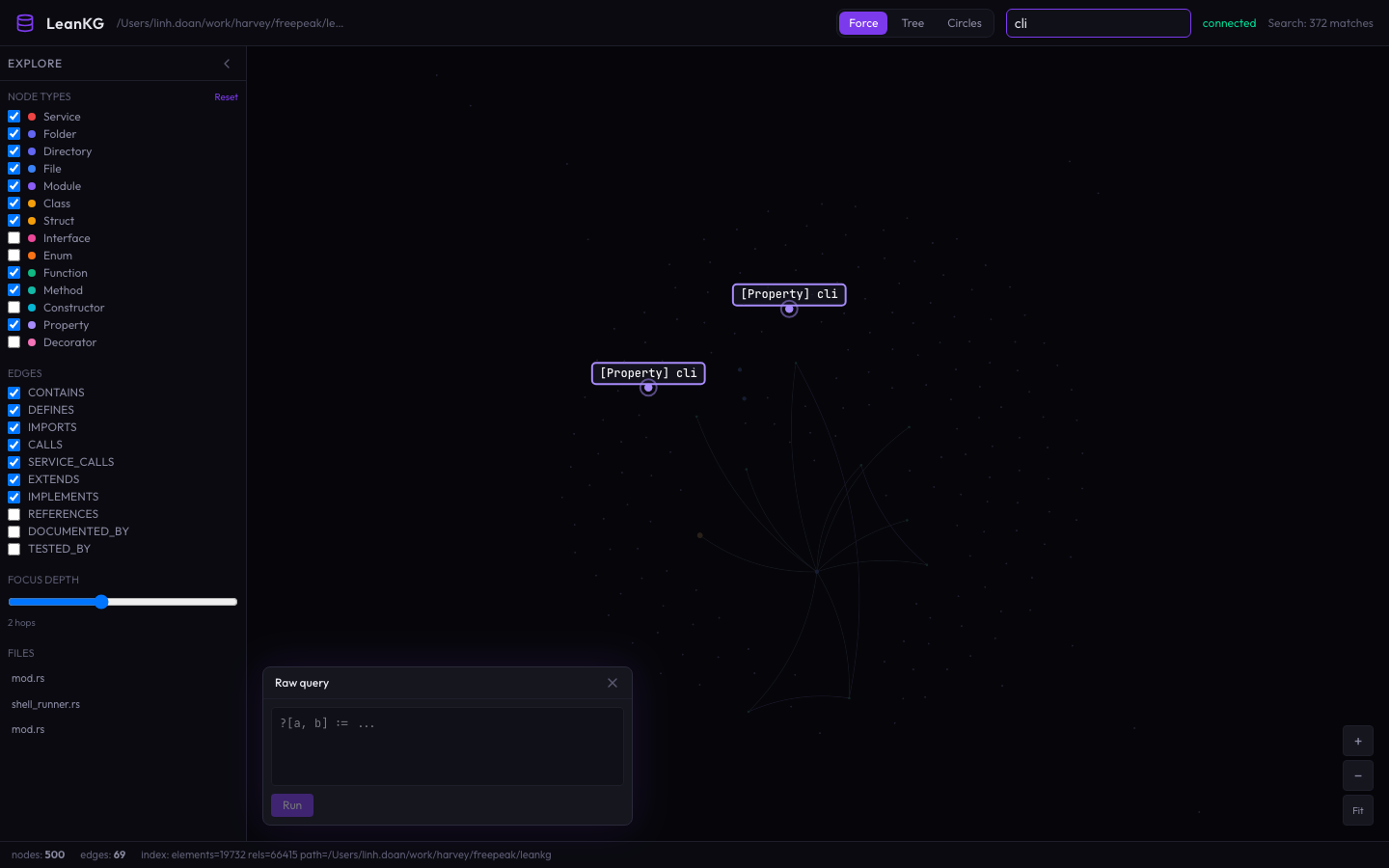 LeanKG UI v2 header search