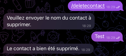 Supprimer un contact