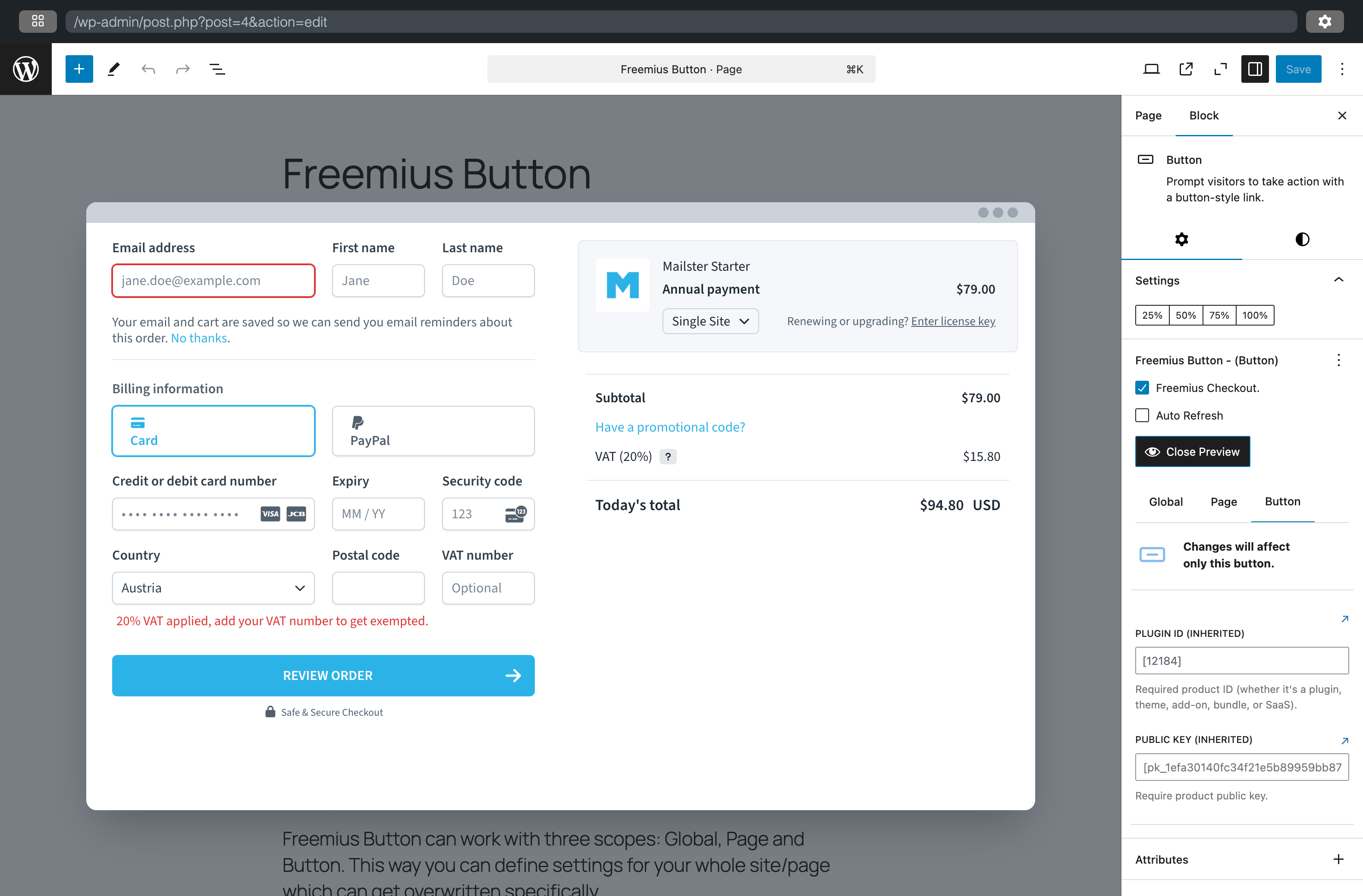 Freemius Checkout