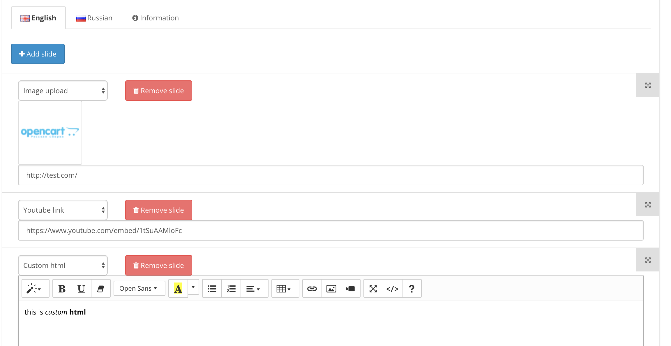 FOC:Carousel settings