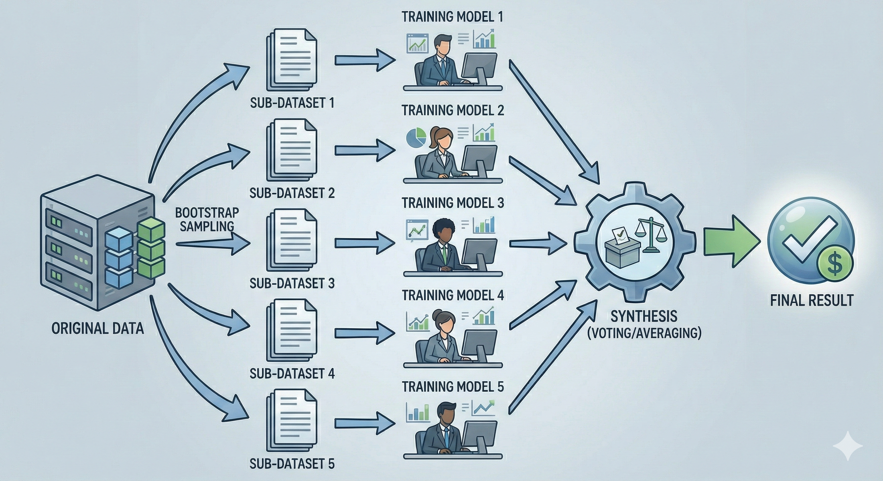 Figure 2. Bagging process diagram from original data to final result