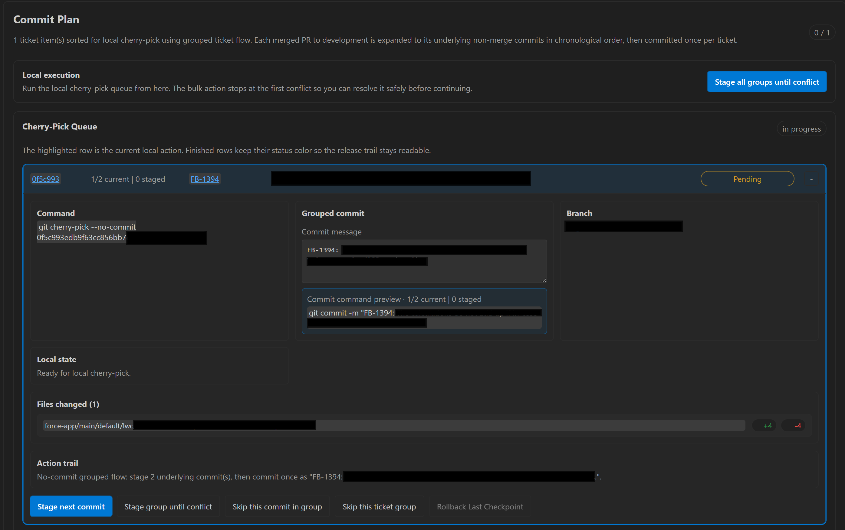 Jira Release Assistant commit plan