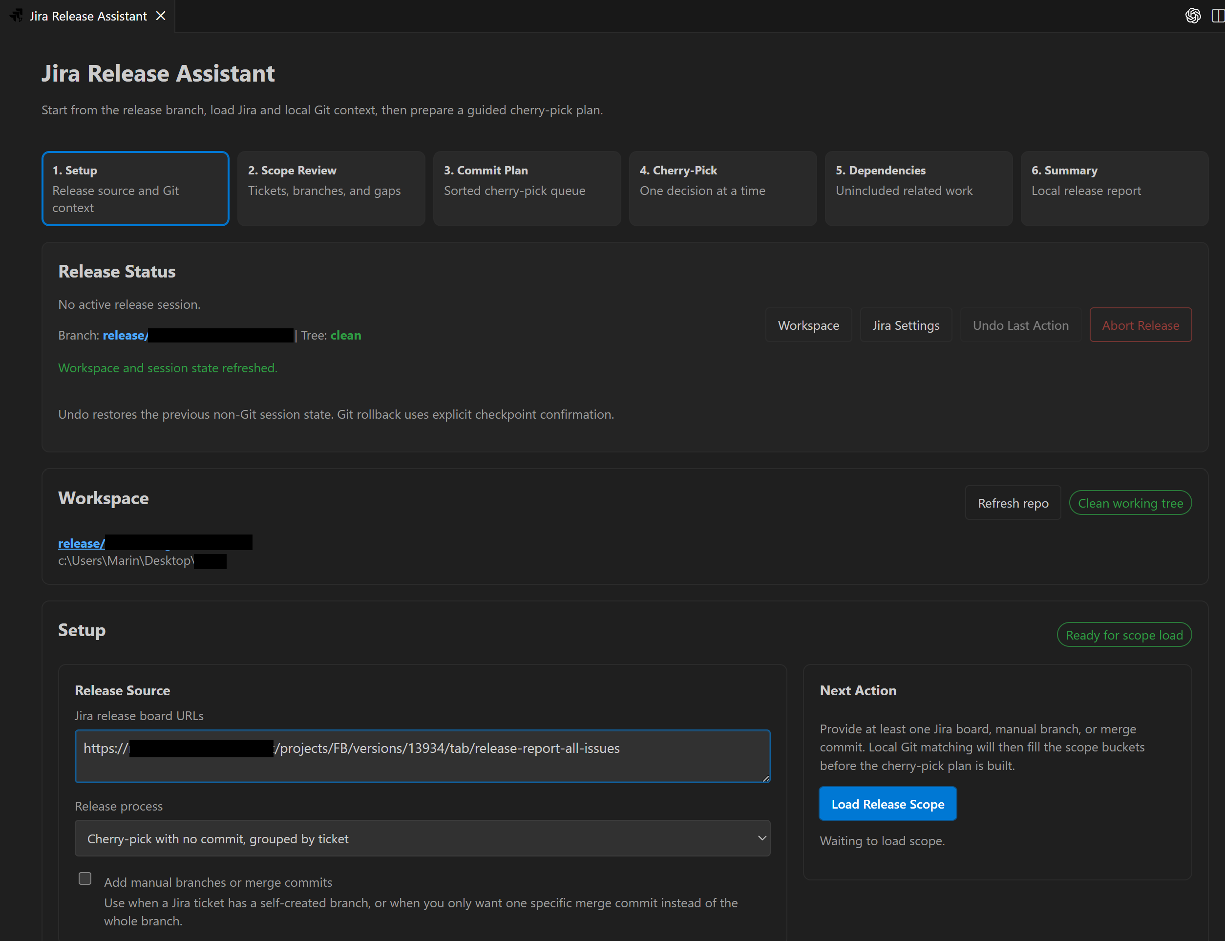 Jira Release Assistant setup
