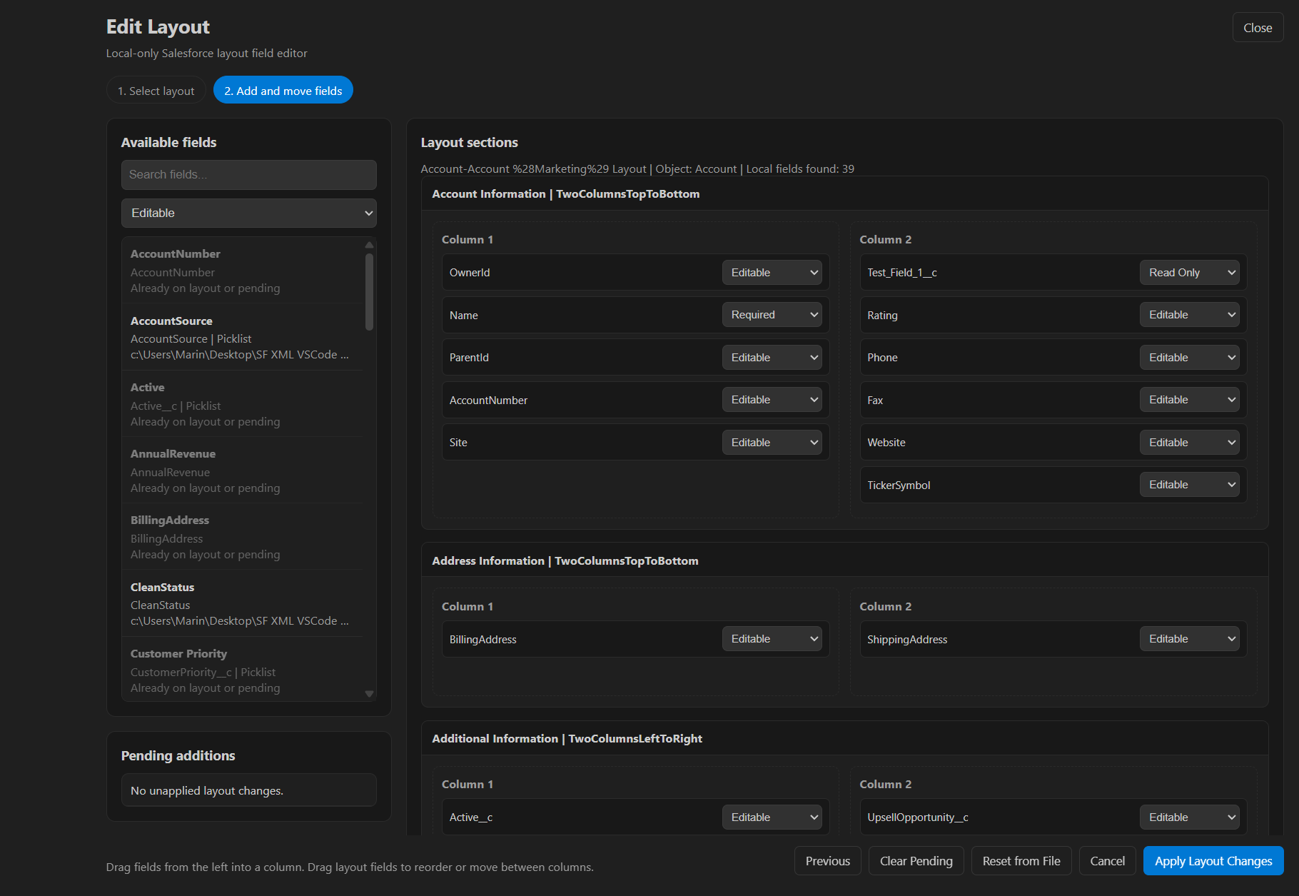 Layout editor