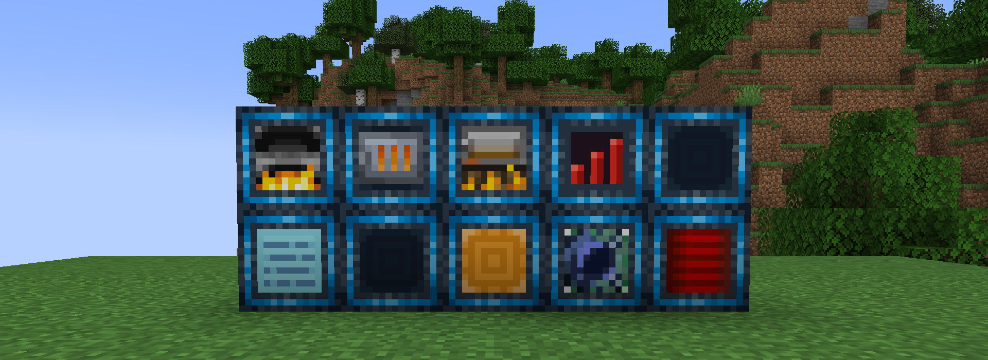 Beyond Dimensions blocks standing in a meadow