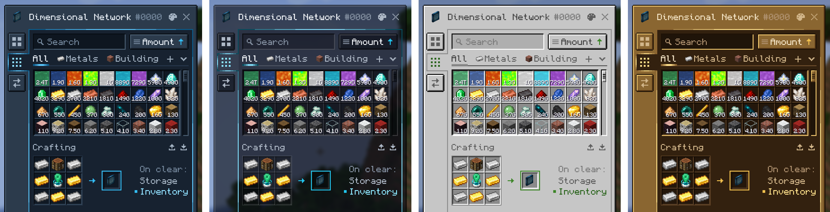 The same terminal in the Beyond Dimensions Casing, Glass, Vanilla and Brass color schemes