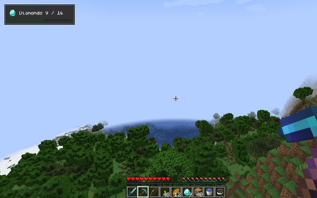 A quest panel over the game view