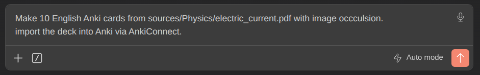 Prompt: Make 10 English Anki cards from sources/Physics/electric_current.pdf with image occlusion. Import the deck into Anki via AnkiConnect.