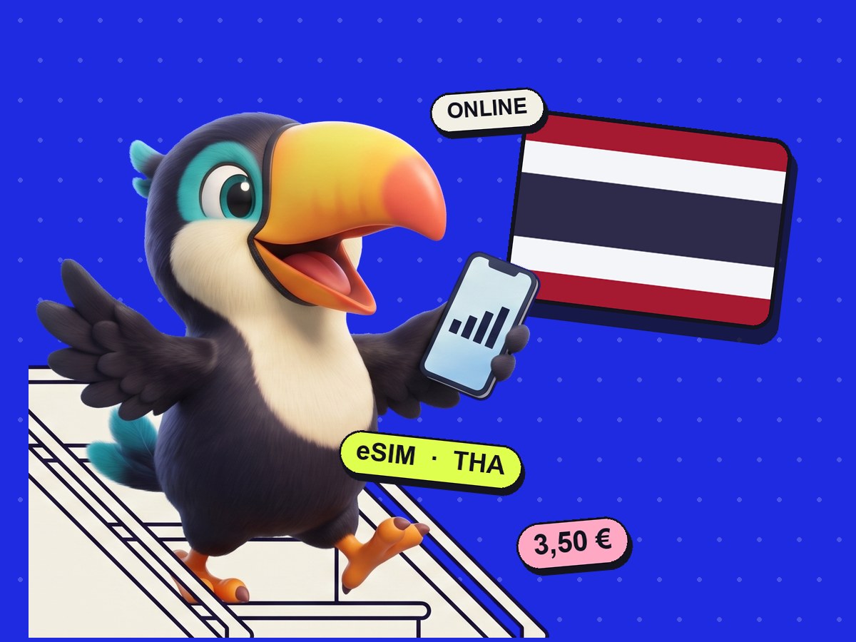 Touki, la mascotte Toukan, connecté en Thaïlande
