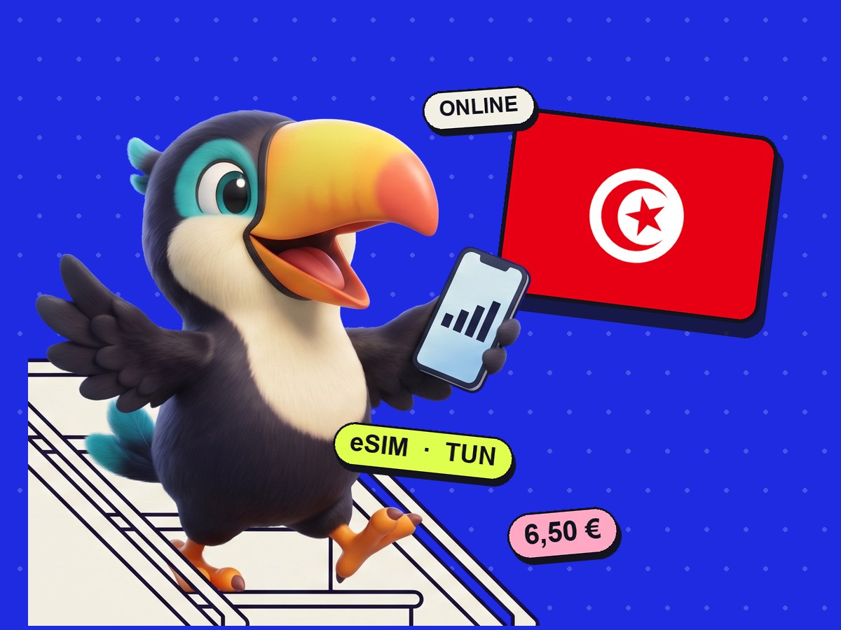 Touki, la mascotte Toukan, connecté en Tunisie