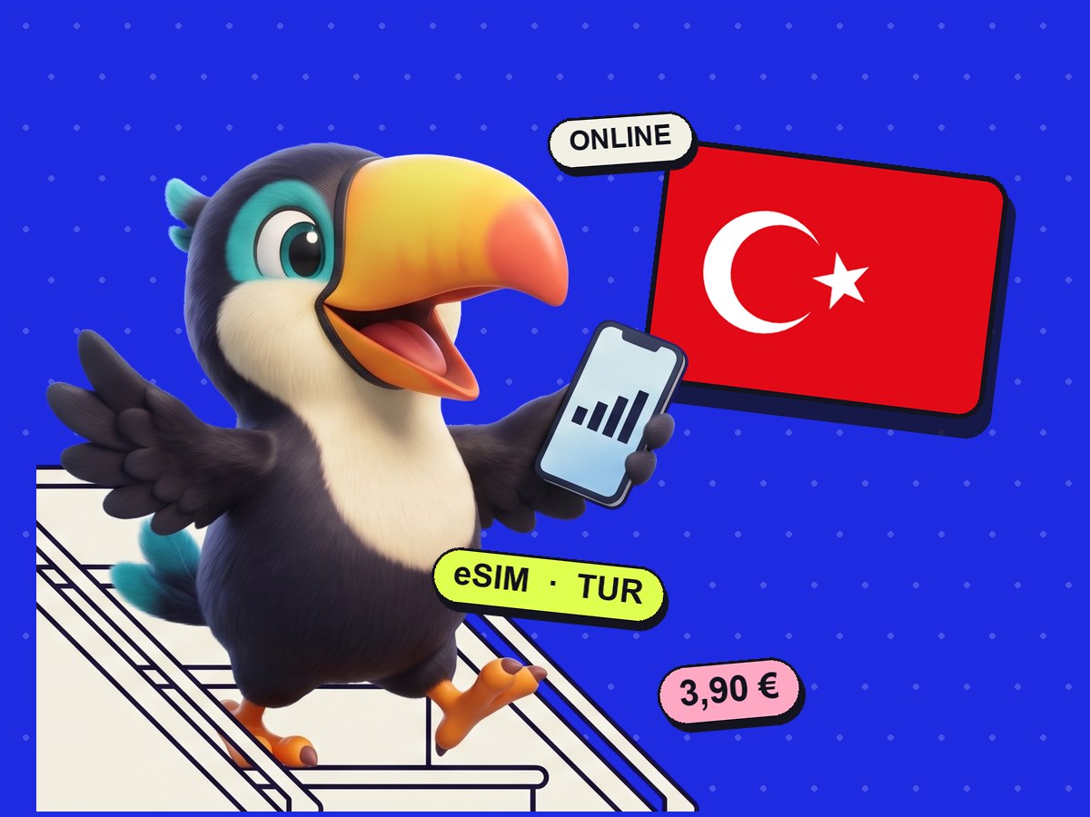 Touki, la mascotte Toukan, connecté en Turquie