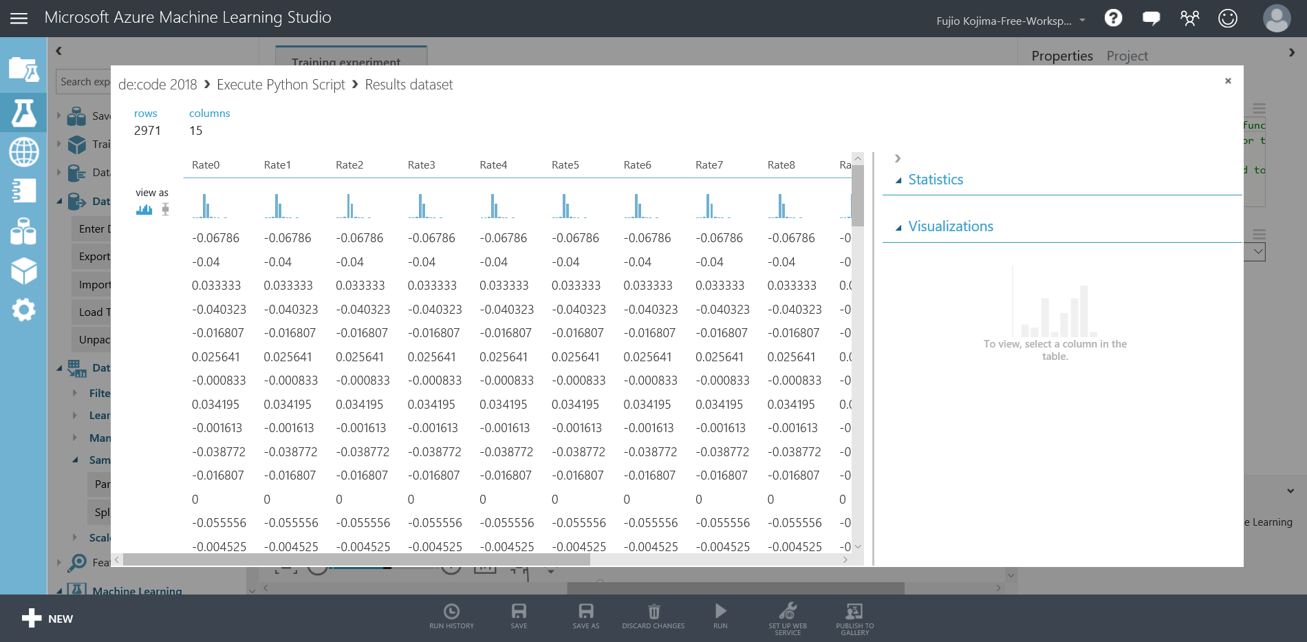 Microsoft Azure Machine Learning Studio によるマシーンラーニング (機械学習)