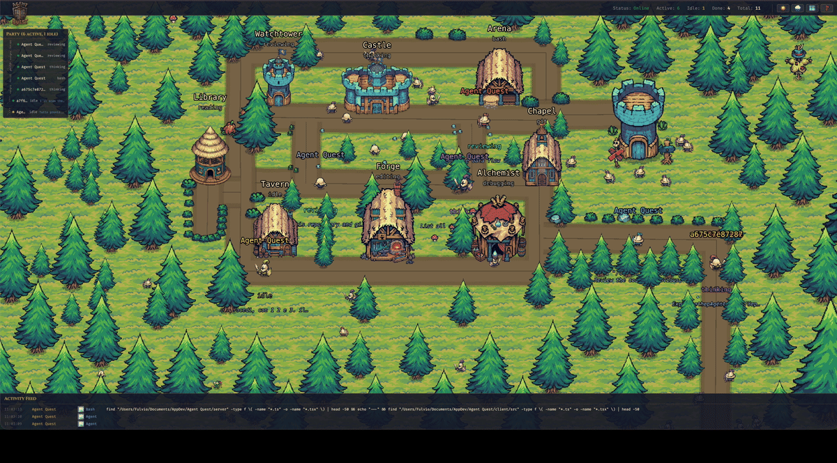 Agent Quest — main view