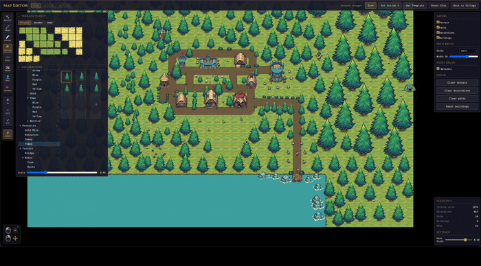 Integrated tile map editor