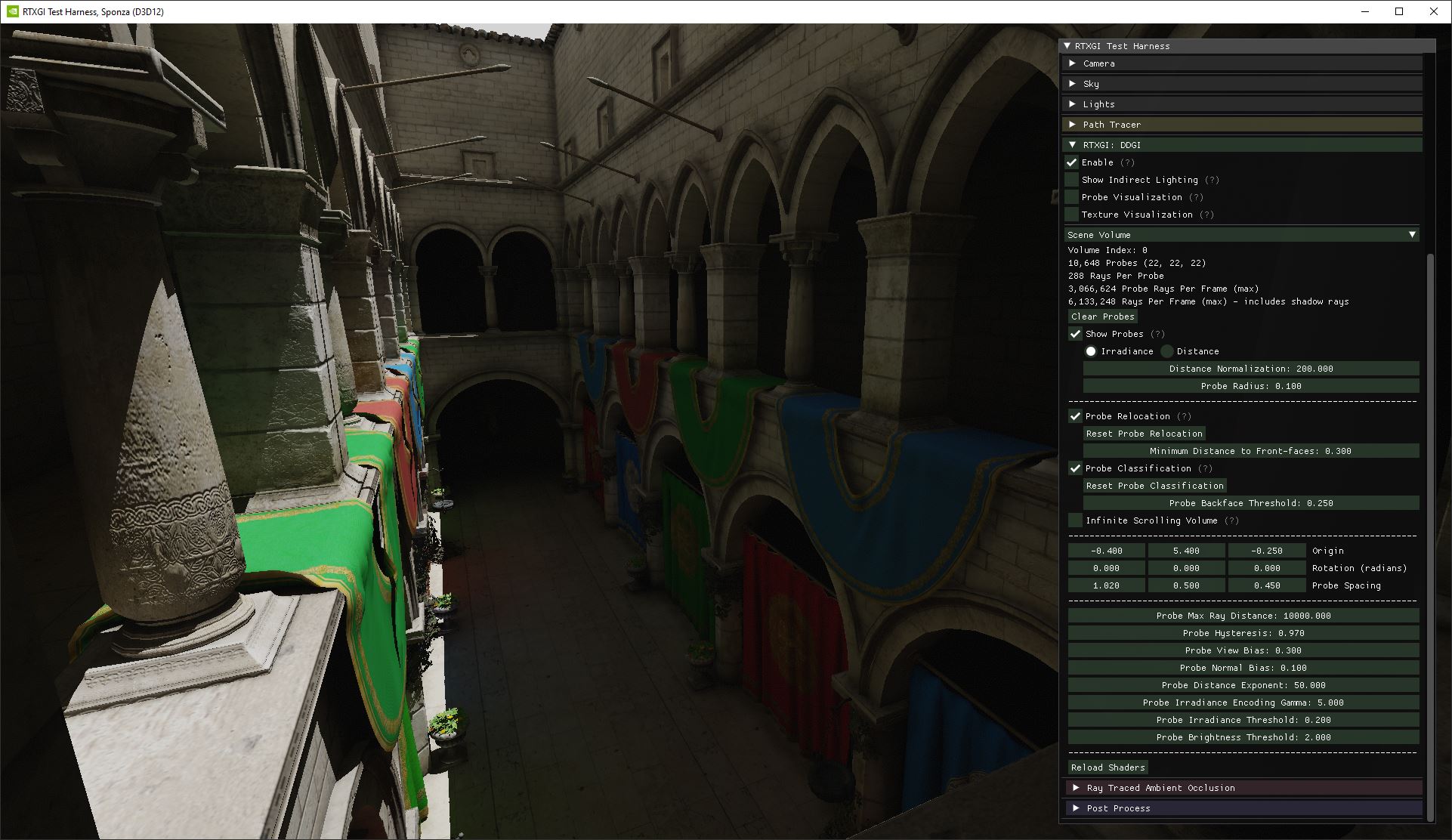 Global Illumination with RTXGI in the Sponza