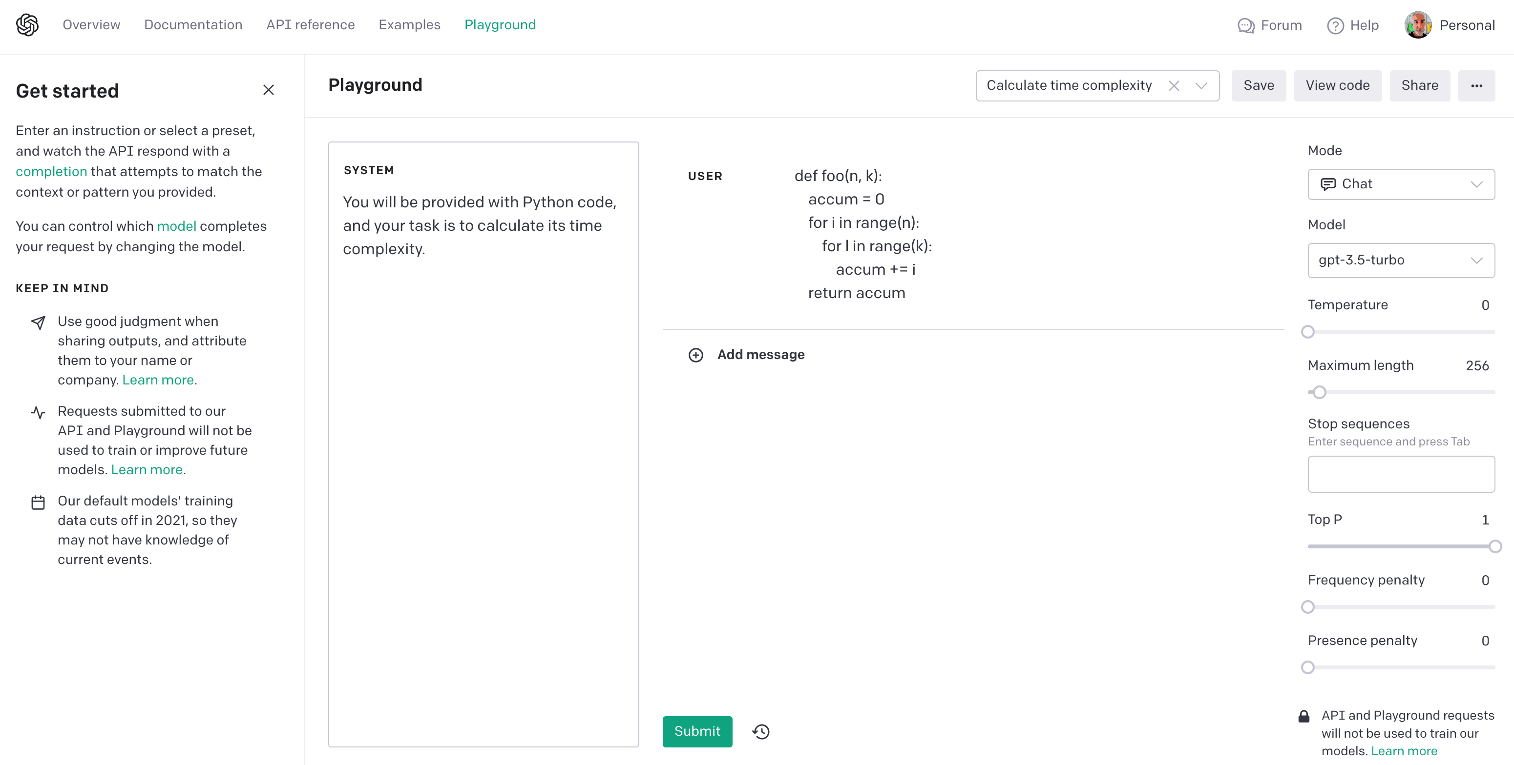 OpenAI Playground