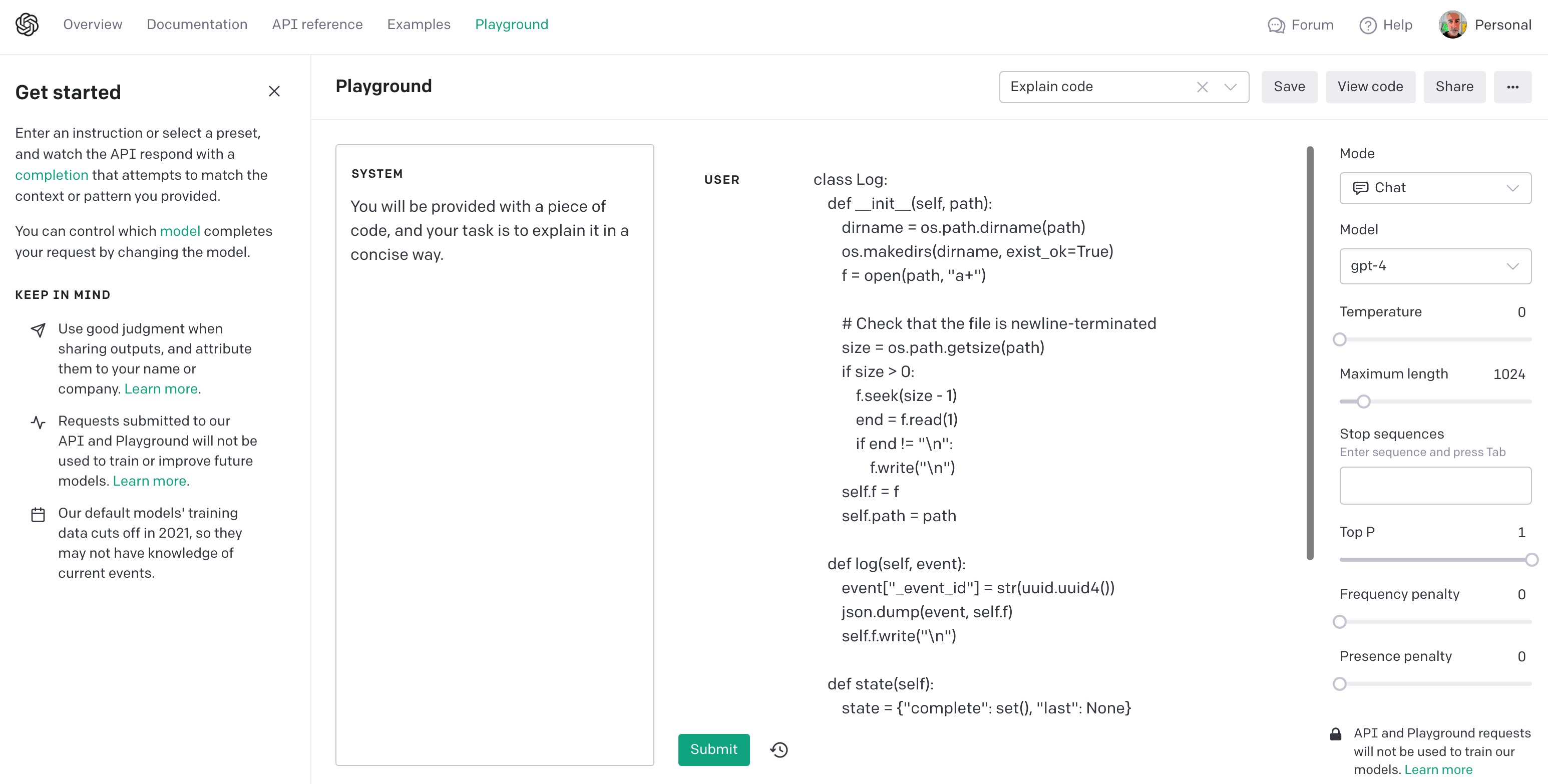 OpenAI Playground