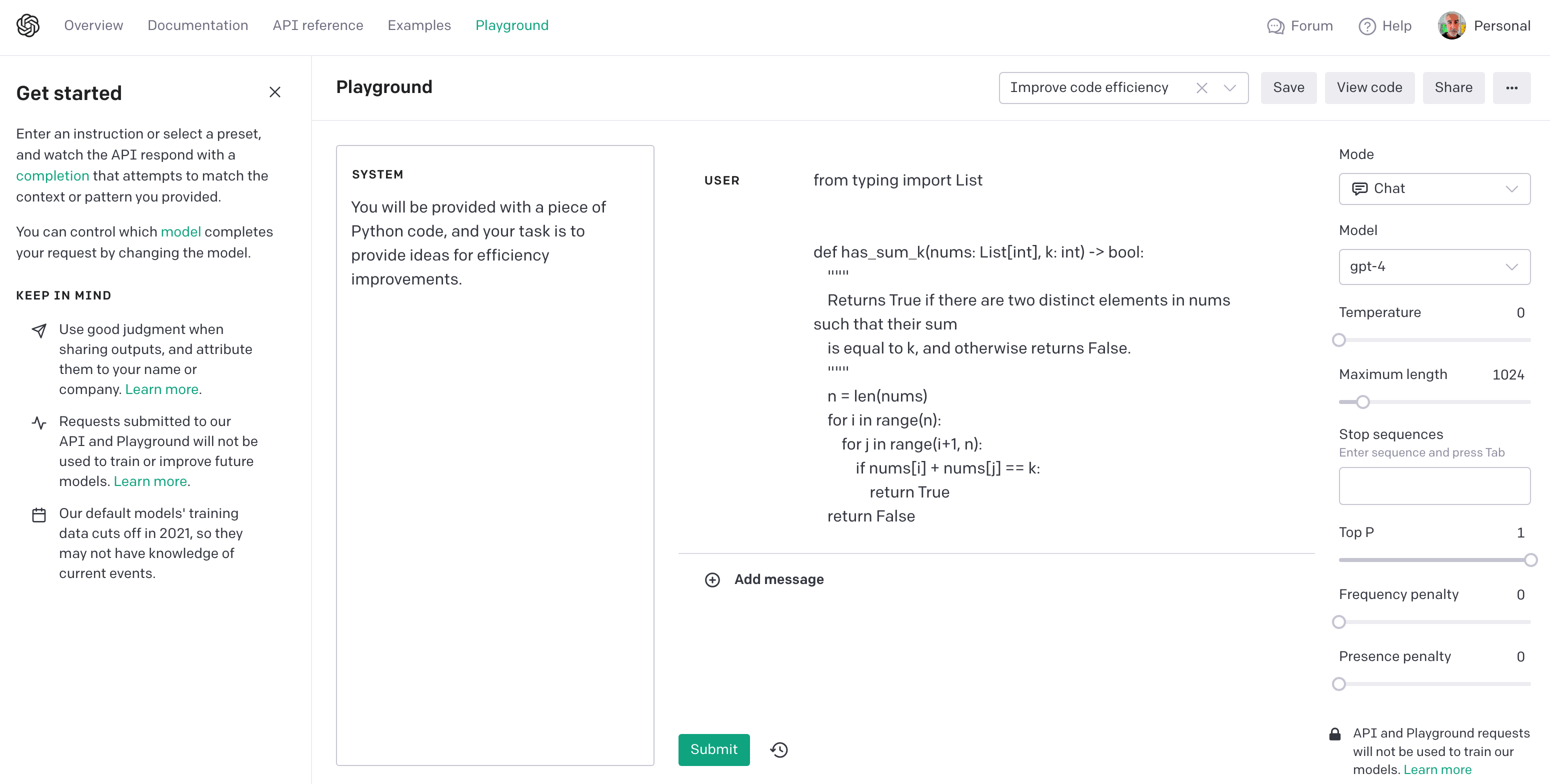 OpenAI Playground