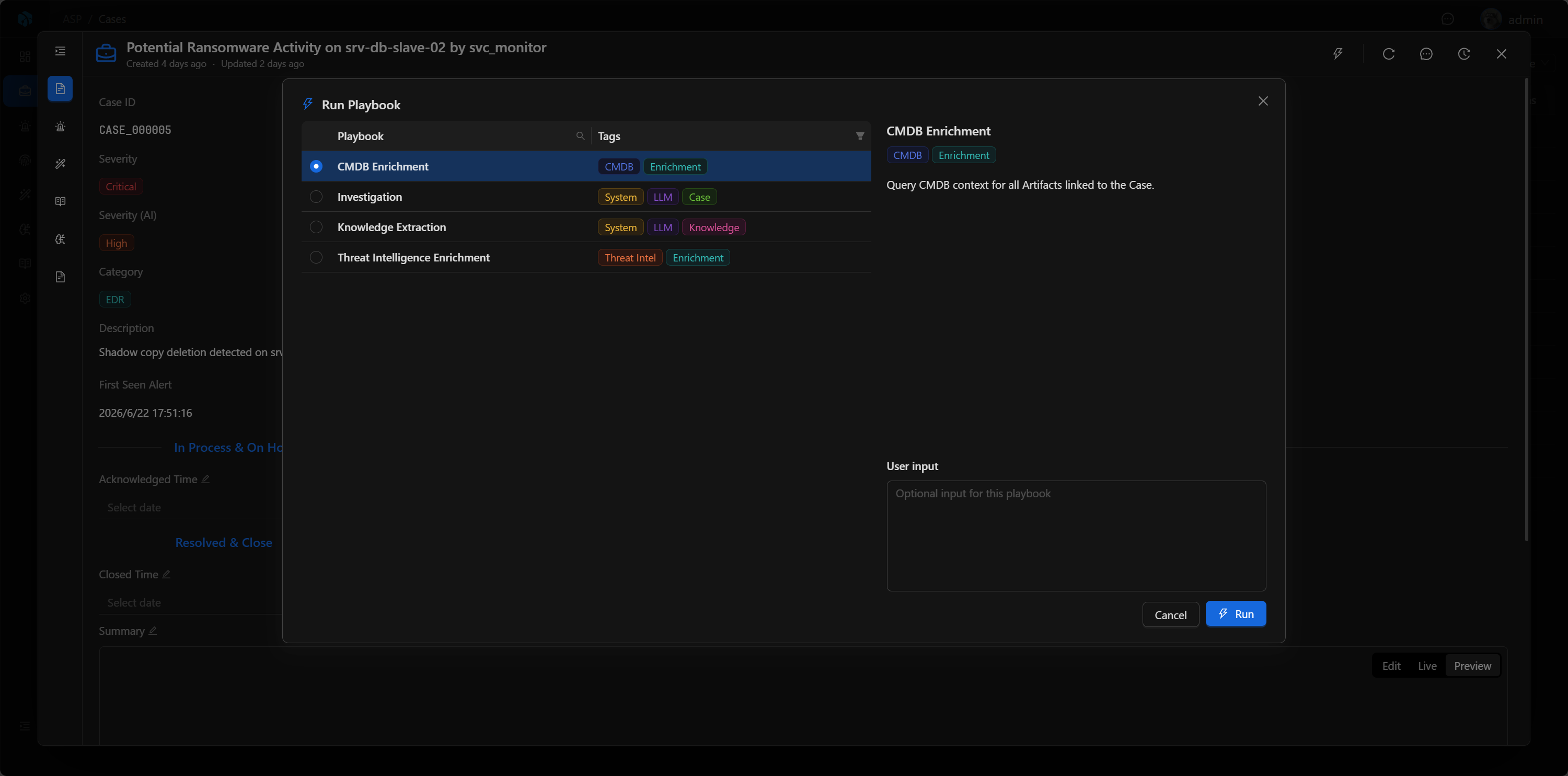 One Click to Drive Complex Investigations