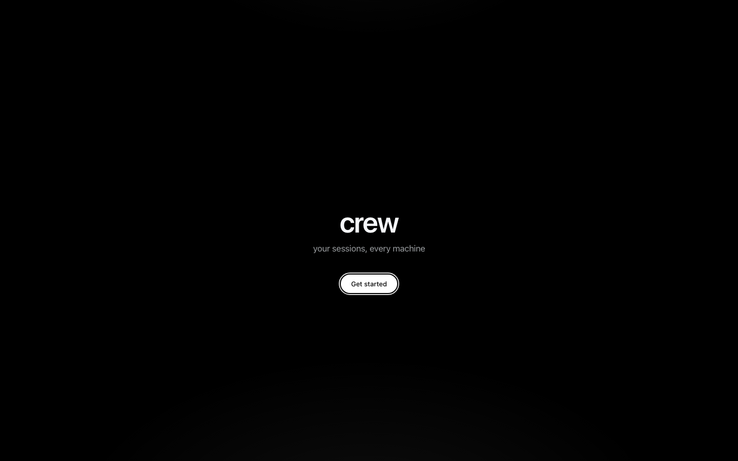 The first run: crew lists the git checkouts it found in your code folders, each ticked, with the commands it will run
